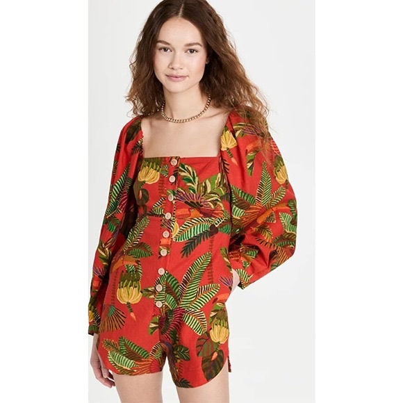 FARM Rio Red Forest Birds Romper - Picture 2 of 7